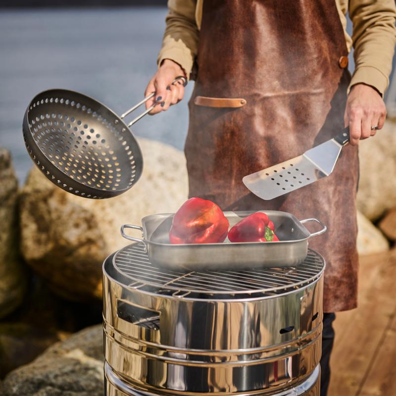 Grillpanne rund 26 cm svart