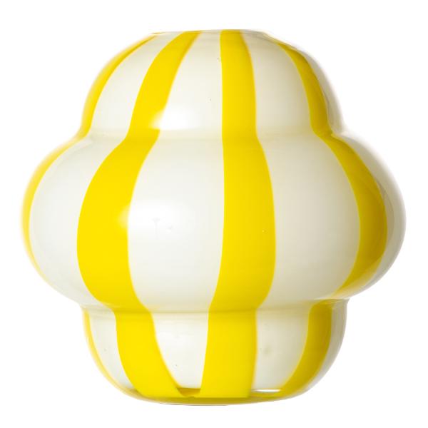 Curie vase 22 cm gul/ gul/hvit