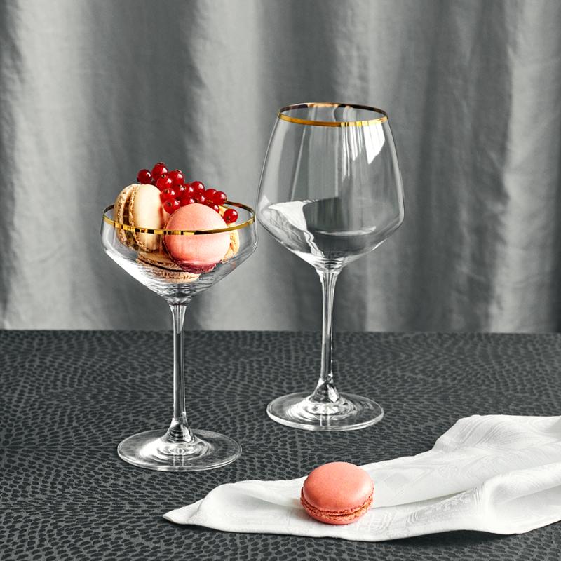 Perfection champagneskål 29 cl m/gull kant