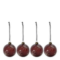 Star julekuler 8 cm 4 stk bordeaux