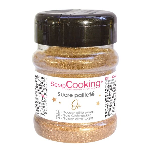 Glittersukker 160 g gull