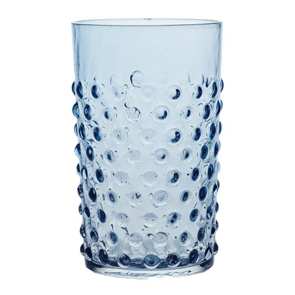 Hobnail glass 20 cl misty blue