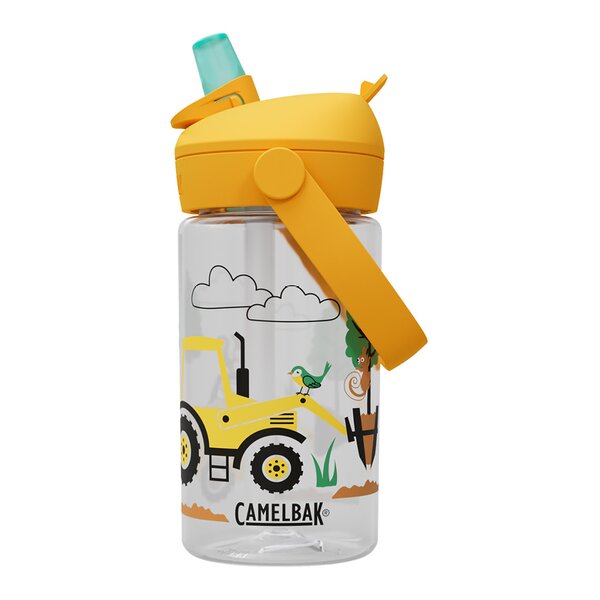 Thrive Flip Straw Kids drikkeflaske 0,4L tractors and trees