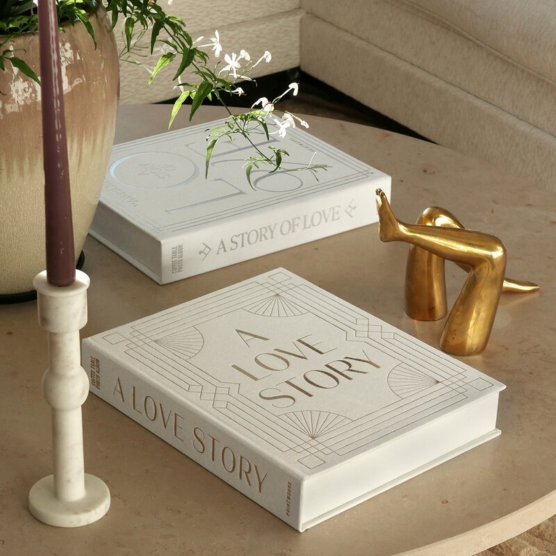 Fotoalbum A Love Story bryllupsalbum grå