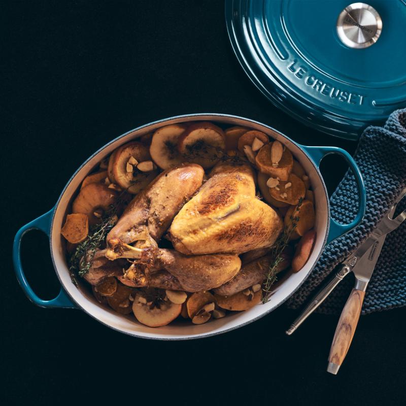 Oval støpejernsgryte 31 cm deep teal
