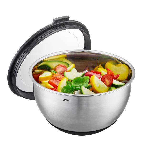 Muovo bolle m/lokk 2,5L/20 cm stål