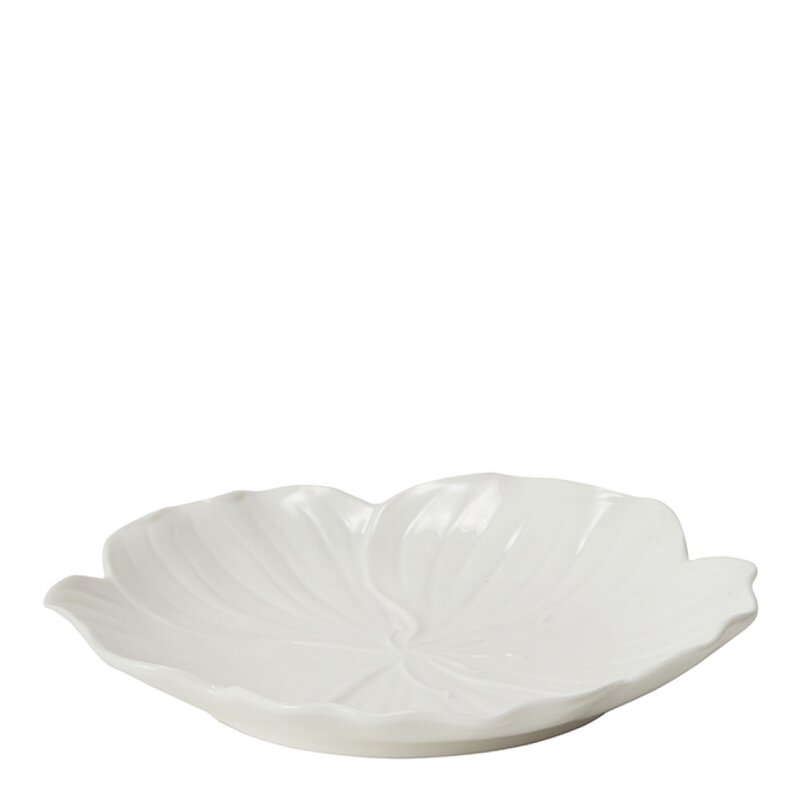 Flora asjett 19 cm hvit