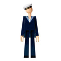 Marine mørk blå/hvit