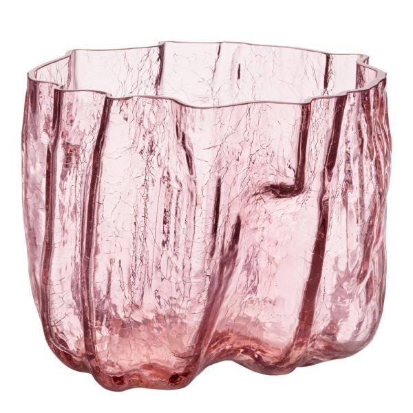 Crackle vase 17 cm rosa