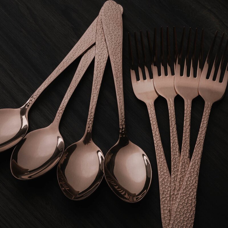 Frost fenix dessertbestikk 8 deler kobber