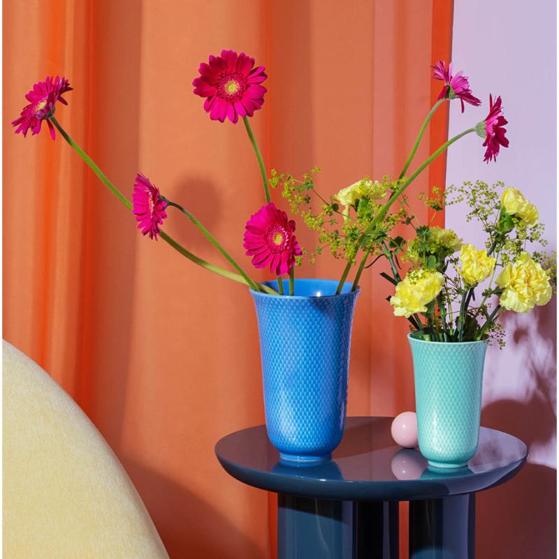 Rhombe Color vase 20 cm blå porselen