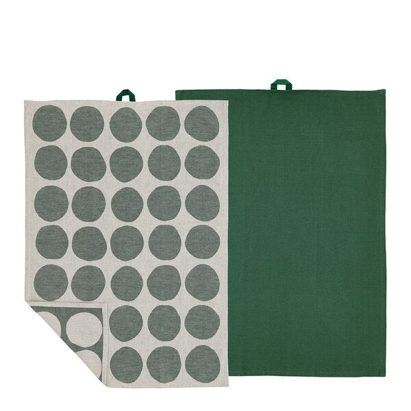Bubbles kjøkkenhåndkle 50x70 cm 2 stk pine green