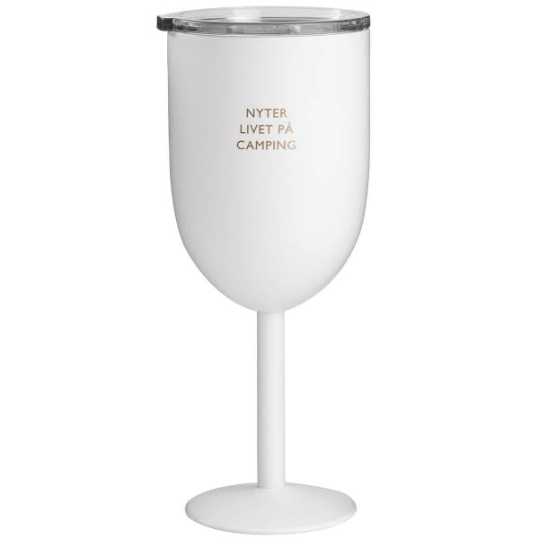 Termo vinglass nyter livet på camping 40 cl hvit