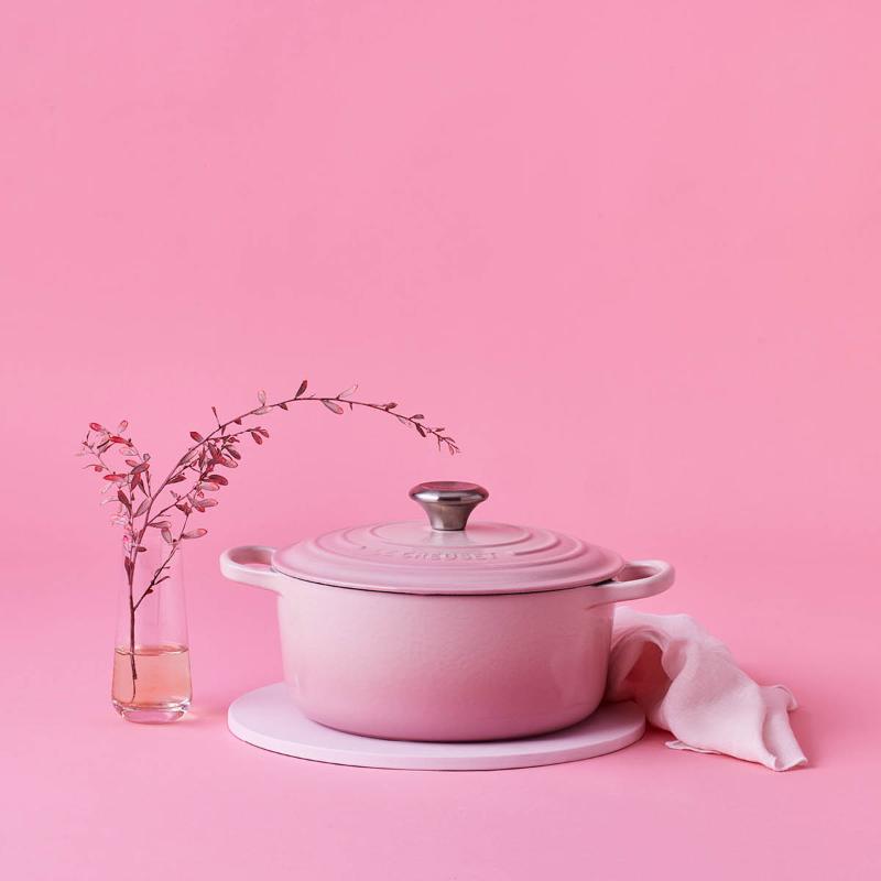 Signature støpejernsgryte rund 24 cm 4,2L shell pink