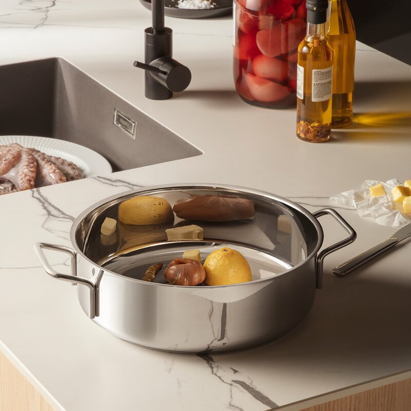 Stainless Steel sautégryte 28 cm med 2 håndtak