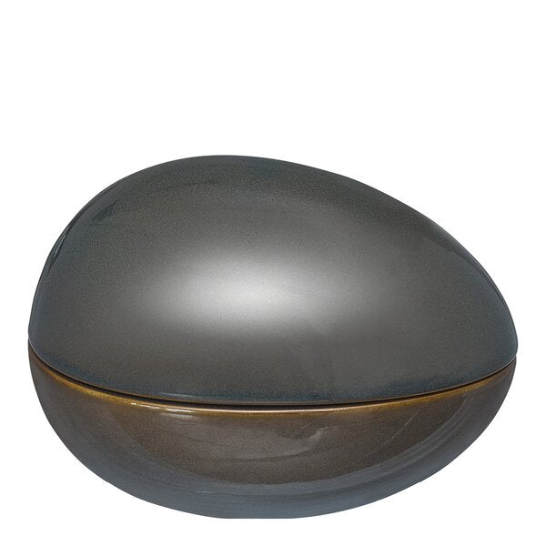 Zen eggeskål 16x11 cm petrol/brun