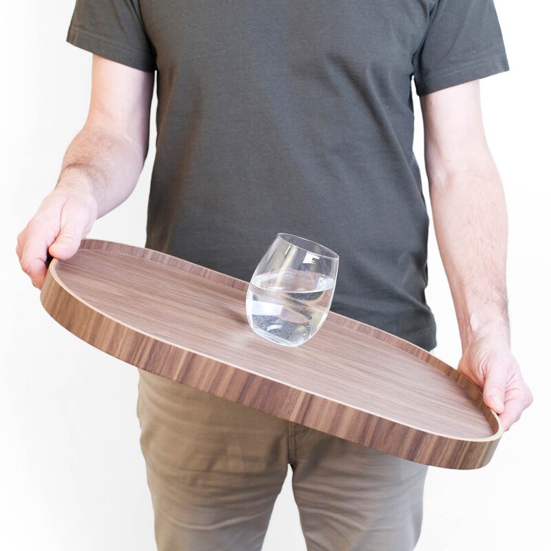 CurveLine serveringsbrett anti-slip 47x34 cm valnøtt
