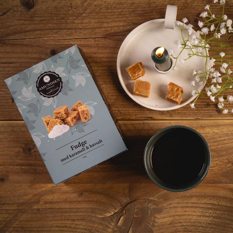 Fudge med karamell og havsalt