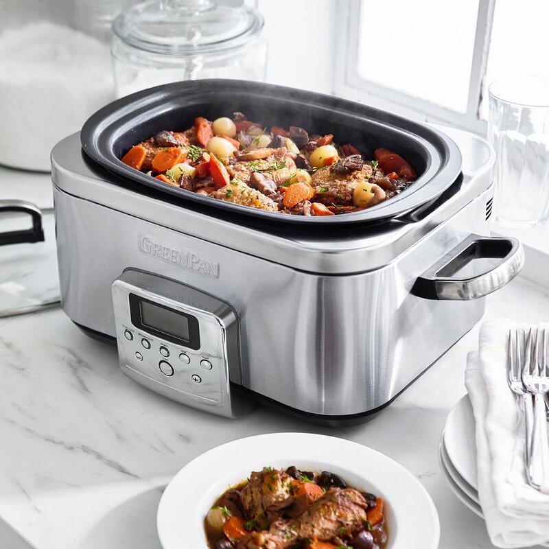 Elite slowcooker 6L stål