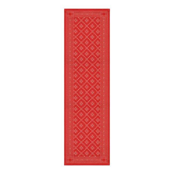 Åttebladrose løper 35x110 cm rød