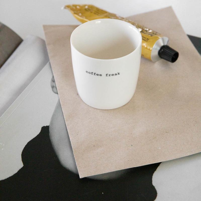 Krus mini coffee freak 10 cl hvit