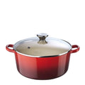 Rund gryte m/glasslokk 4,2L cerise