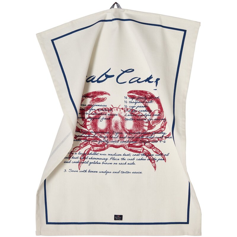 Crab cake kjøkkenhåndkle 70x50 cm hvit/blå
