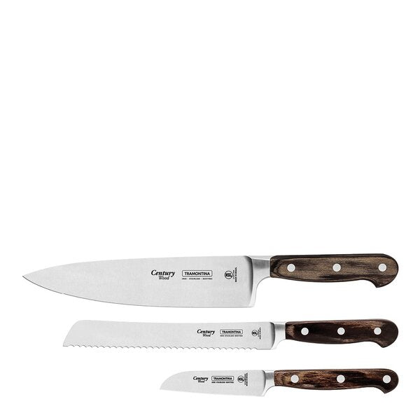 Polywood knivsett 3 deler 33,7 cm brun