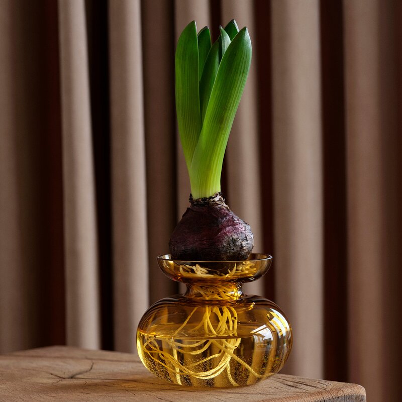 Inu vase 11x9 cm amber