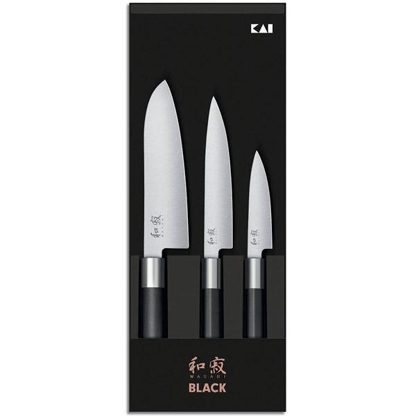 Wasabi Black knivsett med 3 kniver