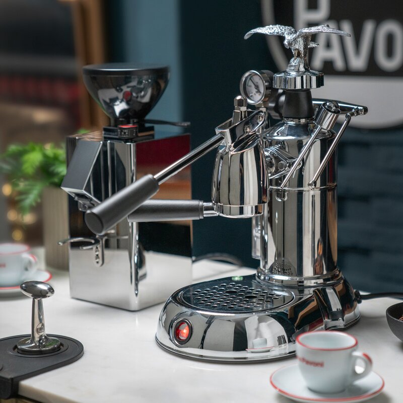 Milano manuell kaffemaskin i rustfritt stål
