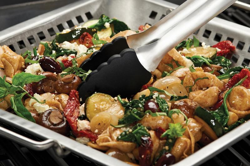 Grillwok perforert 39x3,5x5 cm rustfritt stål