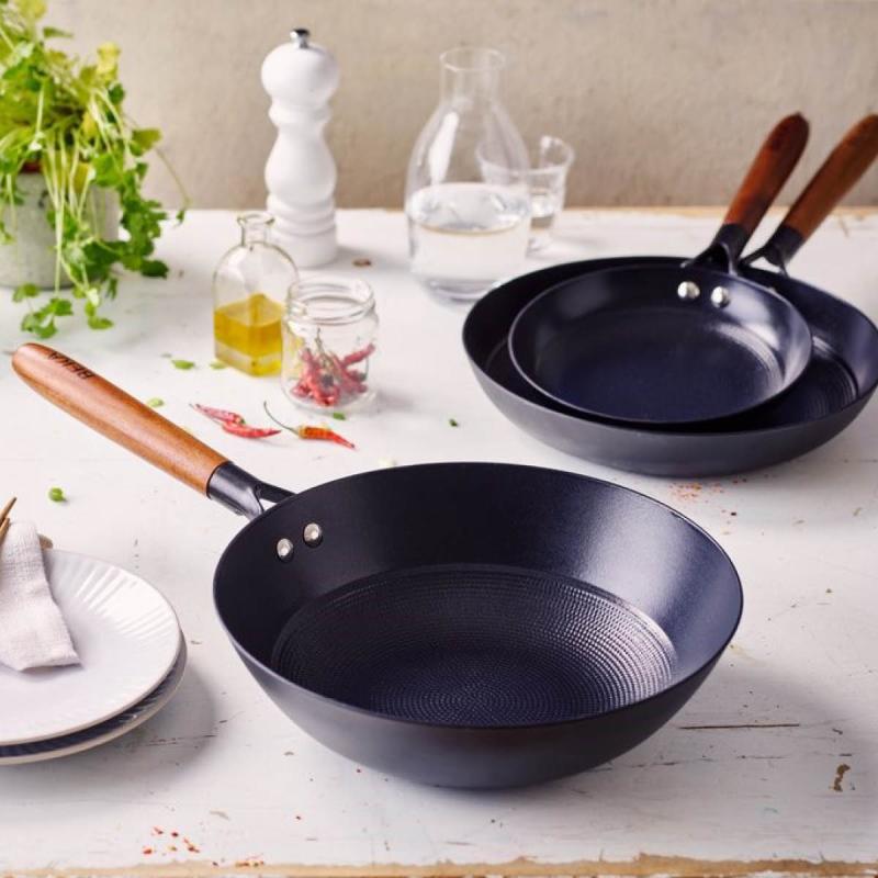 Mandala wok 28 cm svart