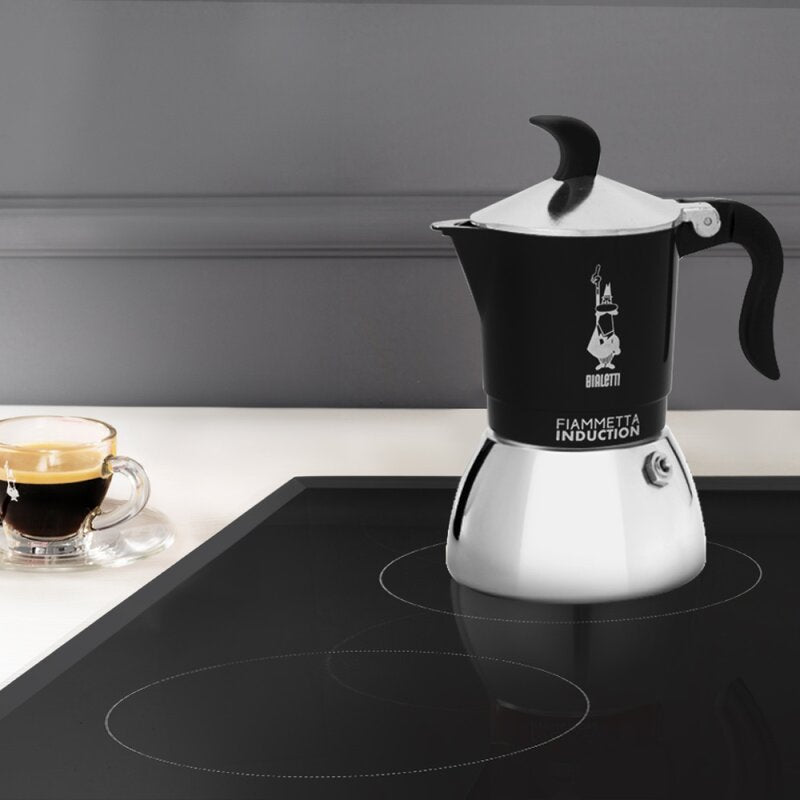 Fiammetta Induction espressokanne 4 kopper 150 ml svart