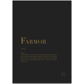 Poster farmor 30x40 cm svart