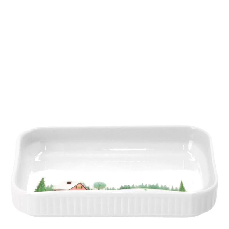 Vinter fat rektangulært 18x12 cm Ildfast porselen hvit