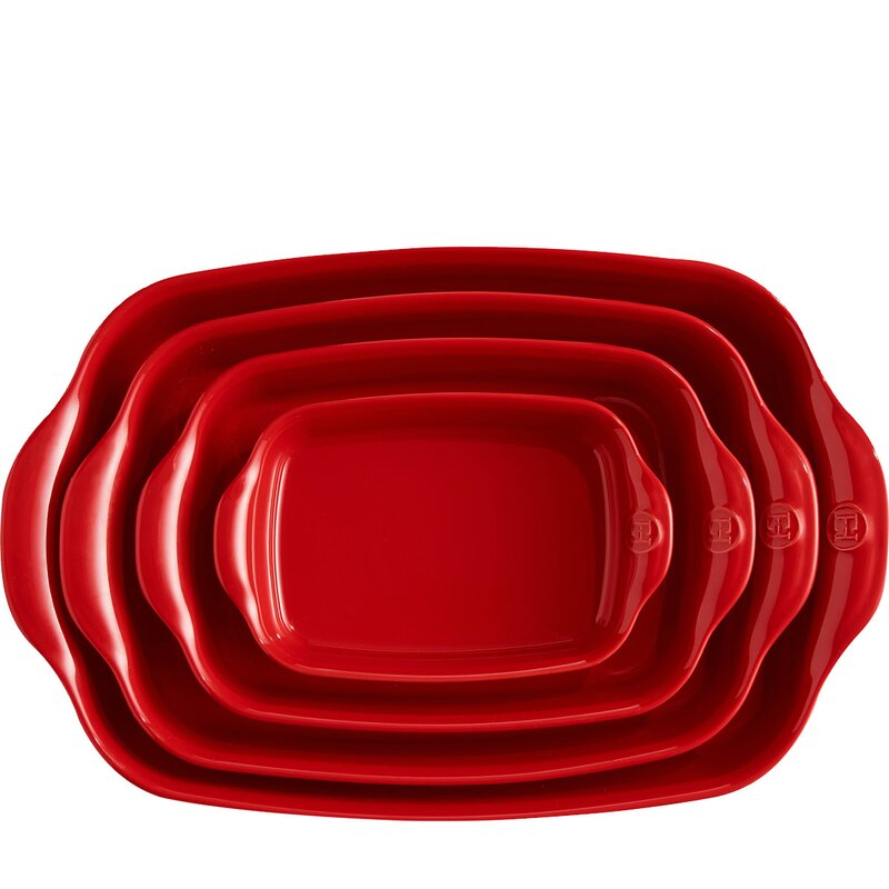 Ildfast form L rektangulær 42,5 x28 cm 4L rød