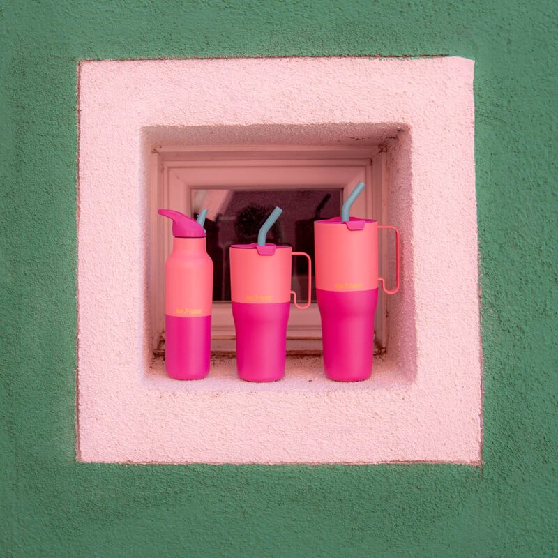Rise Tumbler 77 cl med sugerør Pink Lemonade Kaleidoscope