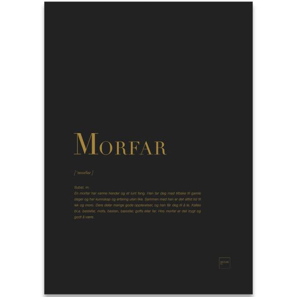 Poster morfar 30x40 cm svart