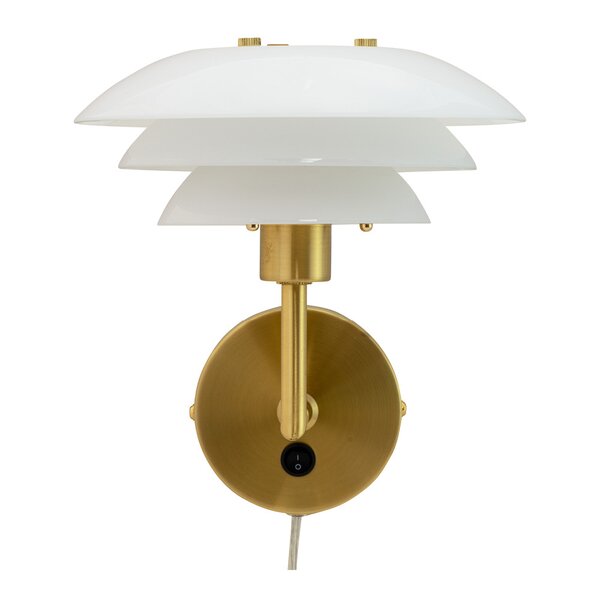 DL20 vegglampe 20 cm opal/messing