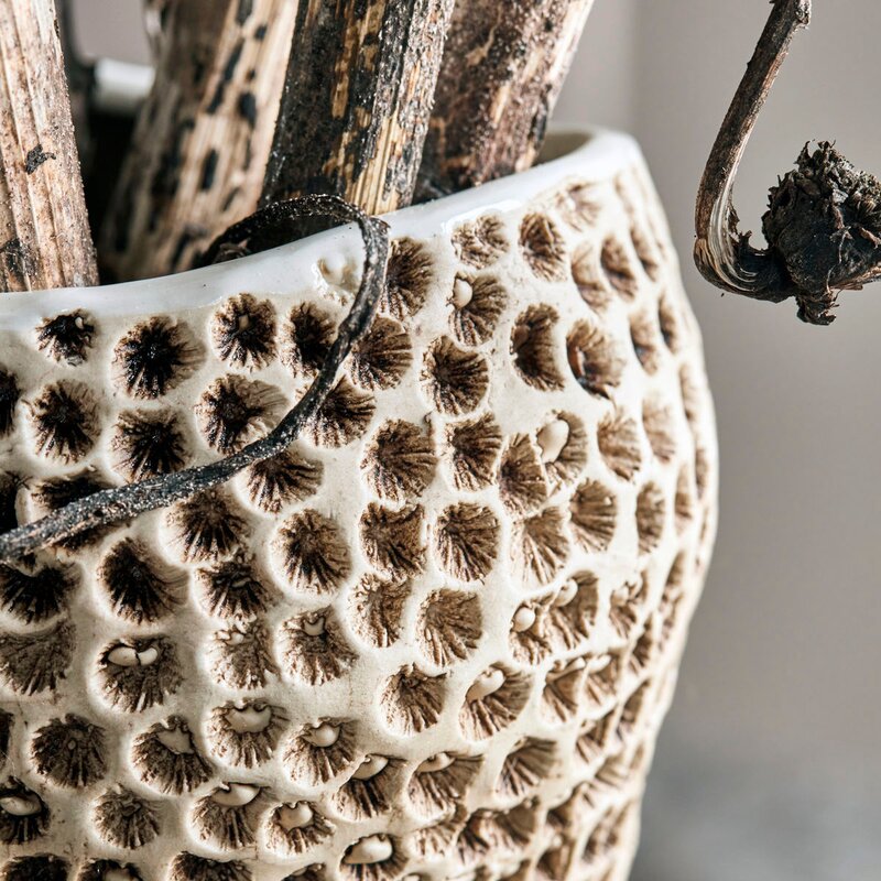 Pan vase 29 cm beige
