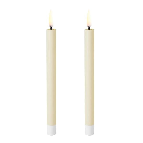 LED kronelys 2 stk hvit