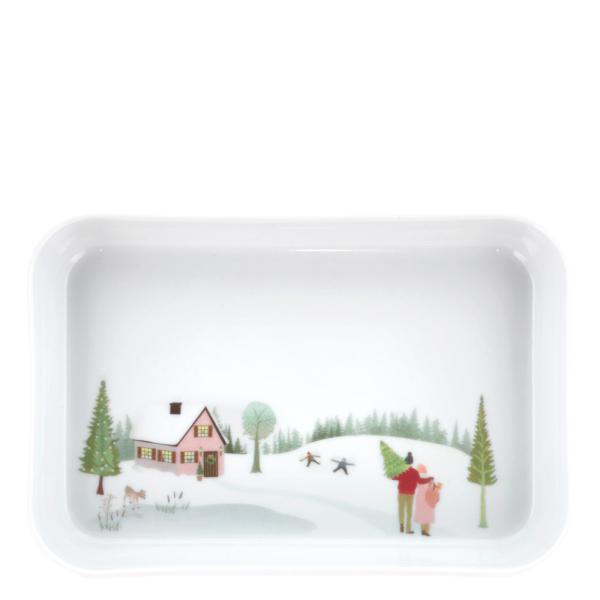 Vinter fat rektangulært 18x12 cm Ildfast porselen hvit