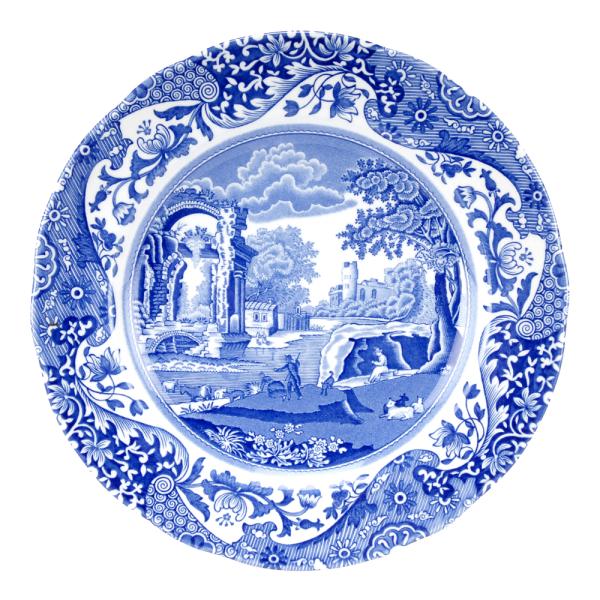 Blue Italian asjett 20 cm blå/hvit