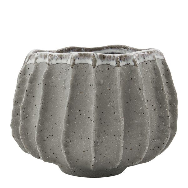 Shell potte 14 cm beige/grå