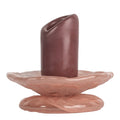 Lara lysestake 9 cm bordeaux/rosa