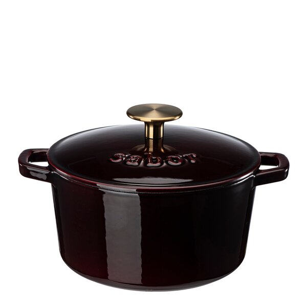 Støpejernsgryte 2 L zinfandel brass