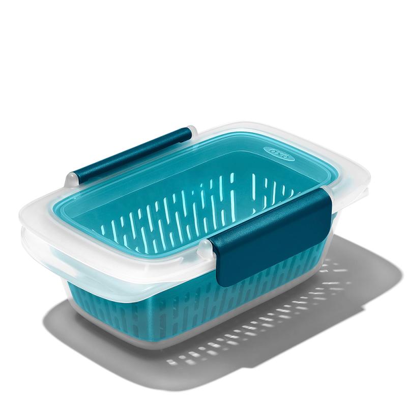 Prep & go container m/dørslag 450 ml grønn