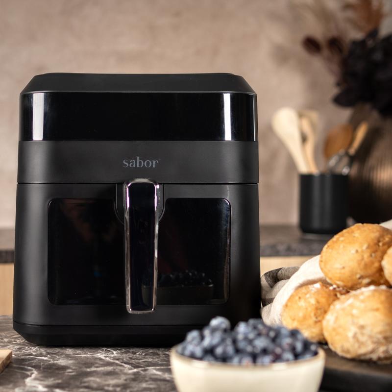 Ultimate airfryer med vindu 6L matt svart
