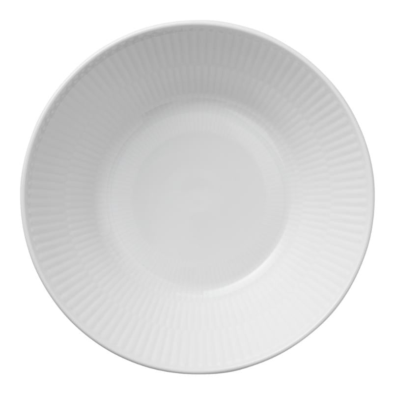 Hvit Riflet dyp tallerken 17 cm